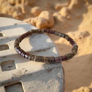 🔴 5 for $10 ONE Brown and Mahogany Wooden Beaded Bracelet